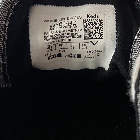 NWT Womens Keds Maven Chambray Diamond Shoes Sneakers Size 7.5 Black/Gray/White - Picture 13 of 13